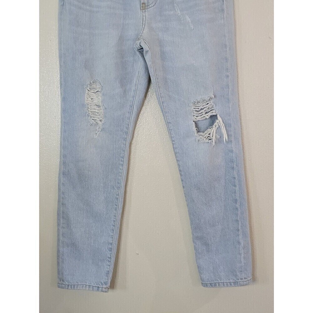 Lowrys Farm Japanese Denim Jeans Light Wash Distressed Straight Crop Medium - Picture 6 of 13